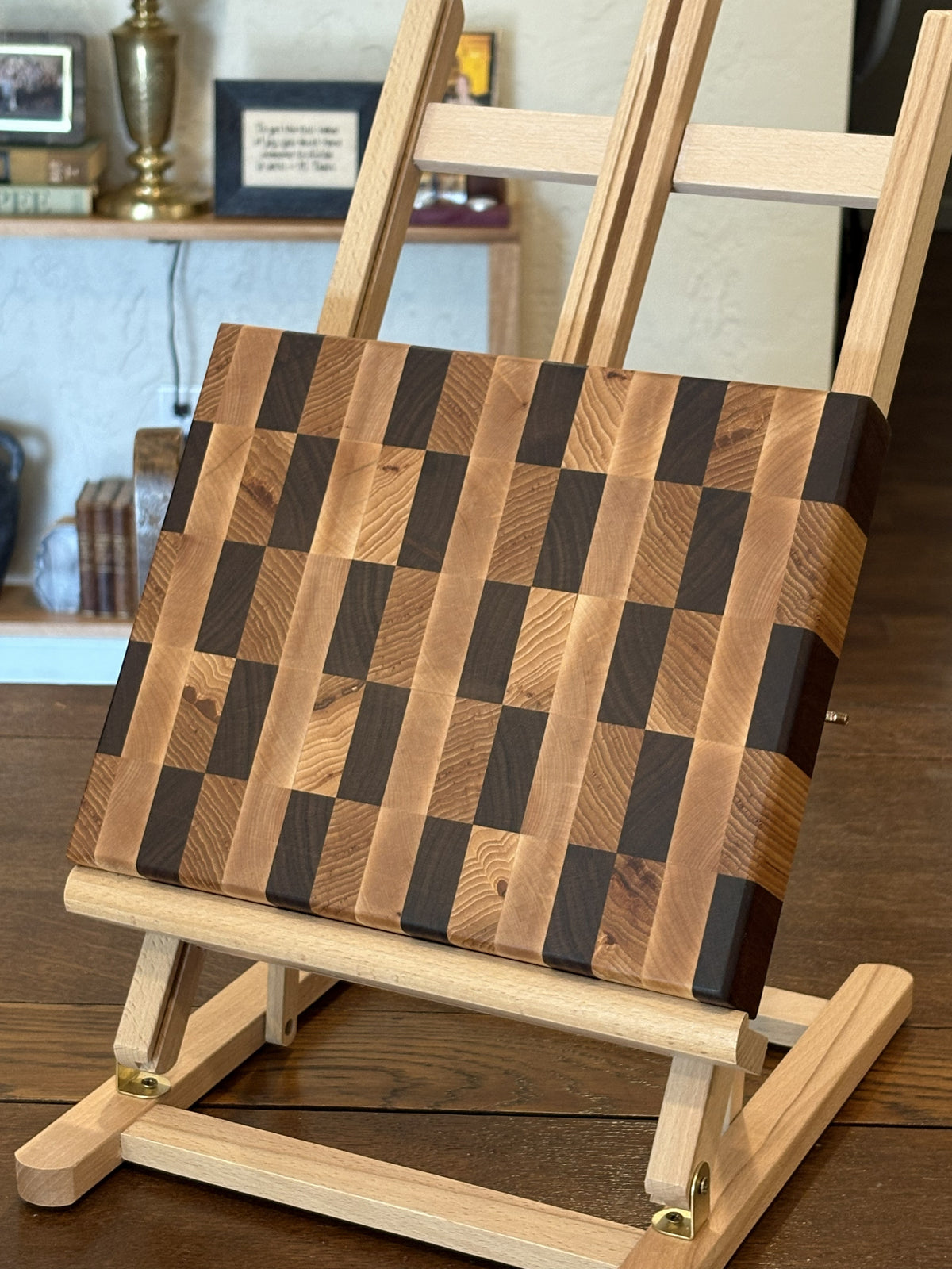 Walnut, Maple, & Hickory Checker Cutting Board (end grain)